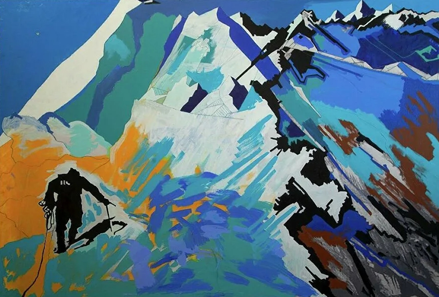 Картина Федора Конюхова, восхождение на горы.