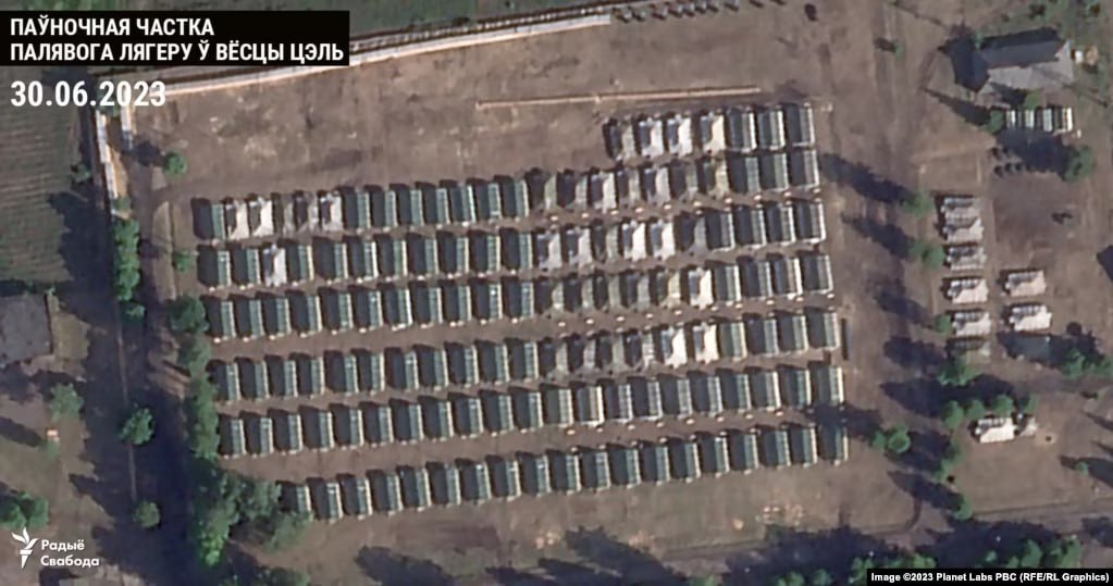 Спутниковый снимок лагеря ЧВК "Вагнер" в Белоруссии