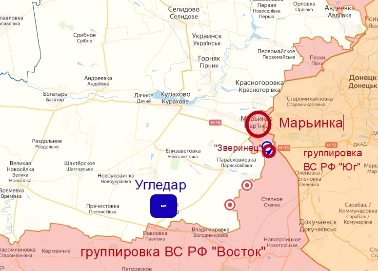 Укрепрайон "Зверинец" на карте боевых действий