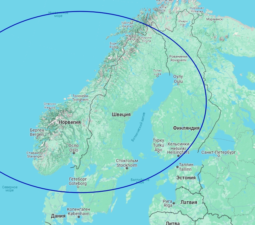 район учений НАТО Nordic Response на карте