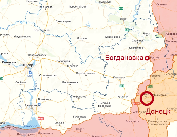 село Богдановка на карте боевых действий СВО