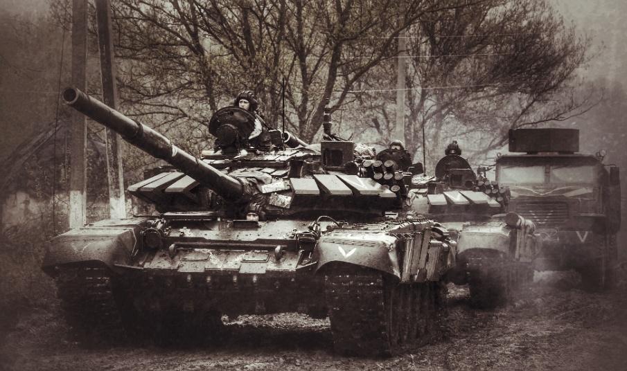 Российские танки Т-72 в зоне спецоперации на Украине