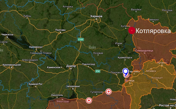 Село Котляровка на карте боевых действий в СВО на Украине