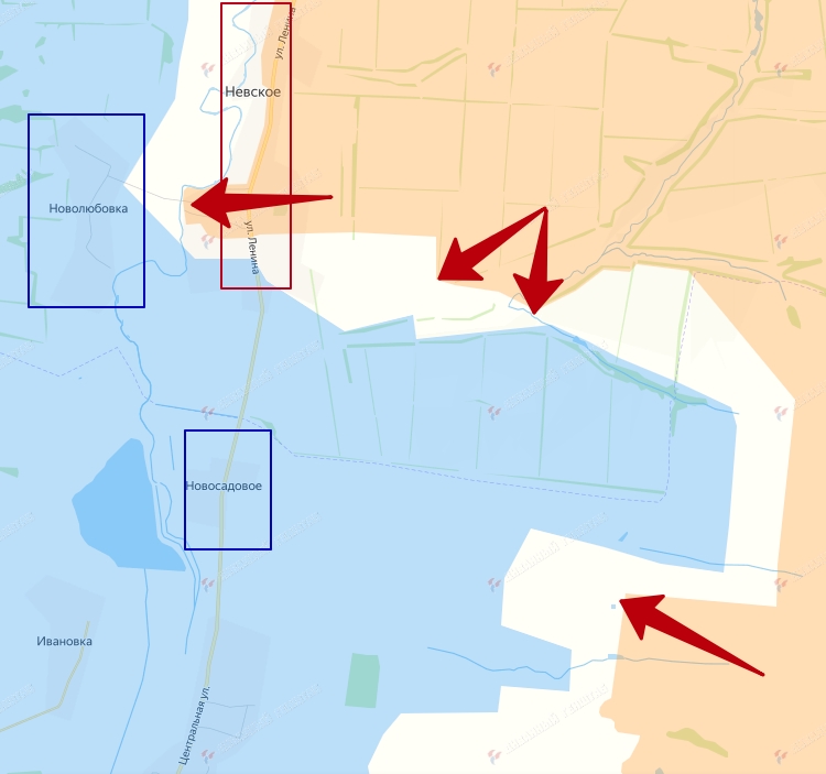 Освобождение села Невское на карте боевых действий СВО