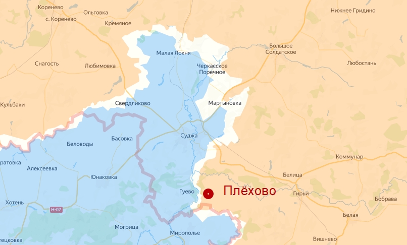 карта с селом Плёхово