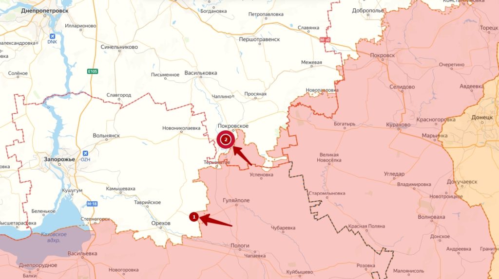 Карта продвижения группировки "Восток" на Запорожском и Днепропетровском направлениях на 29 июня 2026 года.
