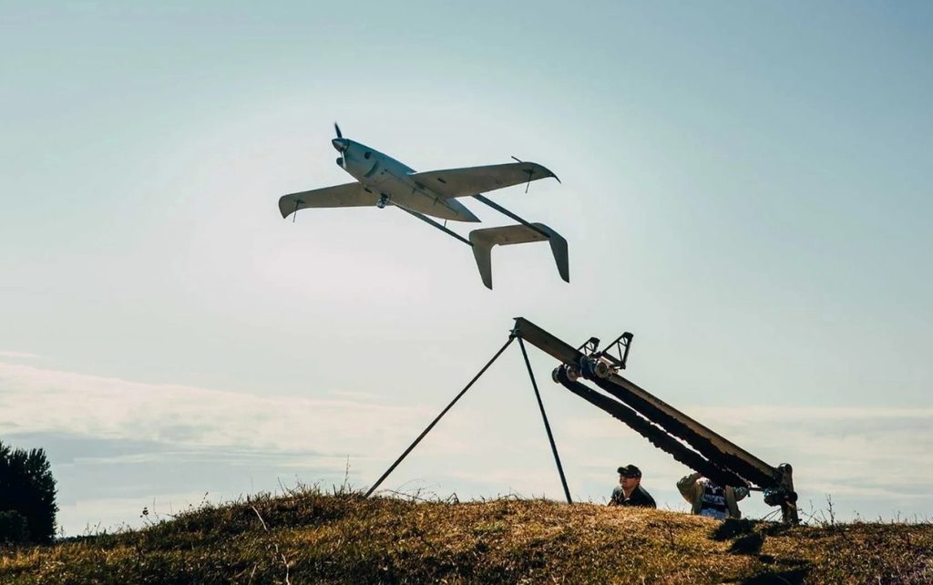 пуск разведывательного БЛА Raybird.